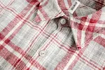 Camisa xadrez retrô americana masculina, solta e casual, mangas compridas. Perfeita para um visual confortável e estiloso no dia a dia. — foto 6