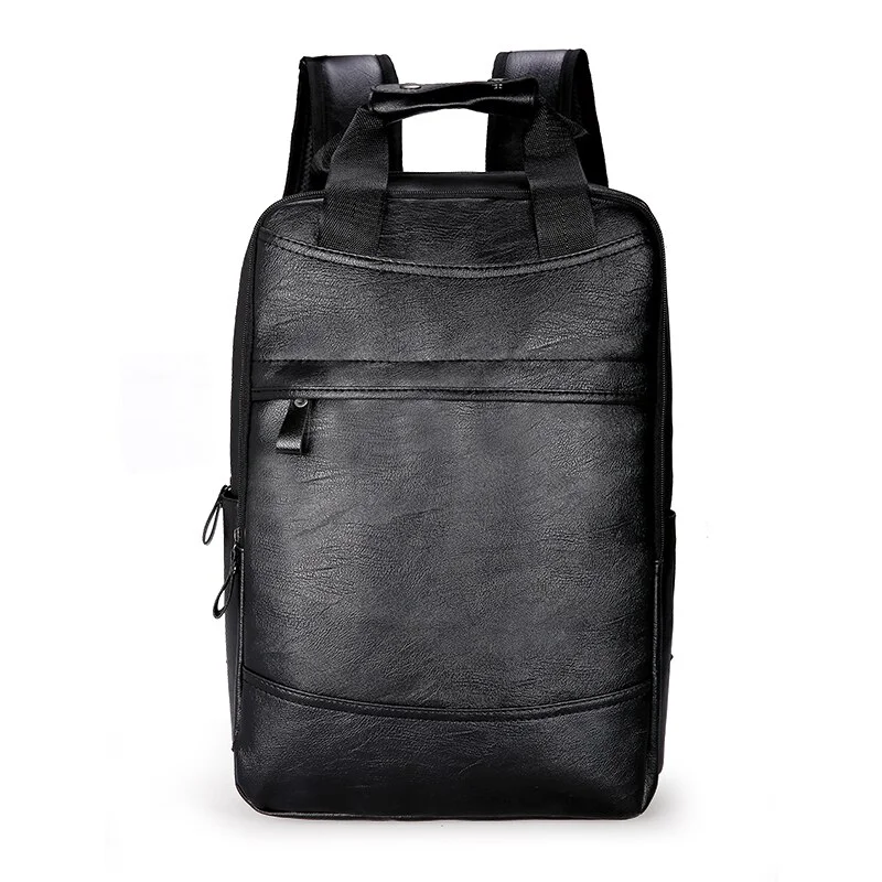 Mochila de negócios de couro masculina Simples e elegante. Ideal para trabalho, transporta notebook e documentos com segurança e sofisticação. Conforto e estilo. — foto 1