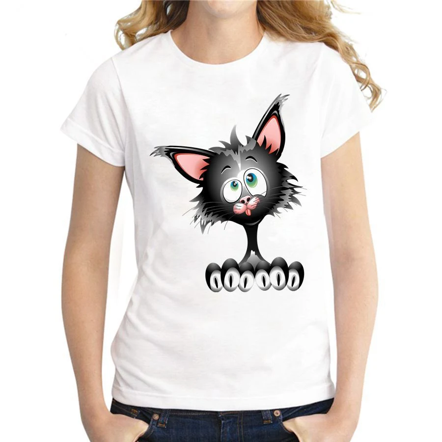 T-shirt Women's Round Neck Short Sleeve Cartoon Animal Print Slim Bottoming Shirt — photo 5