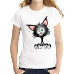 T-shirt Women's Round Neck Short Sleeve Cartoon Animal Print Slim Bottoming Shirt — photo 5