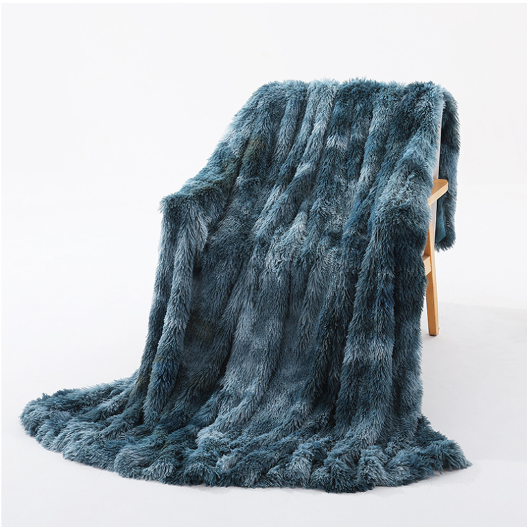 Title 2, Plush Double-layer Blanket Sofa Cover Tie Dye f...
