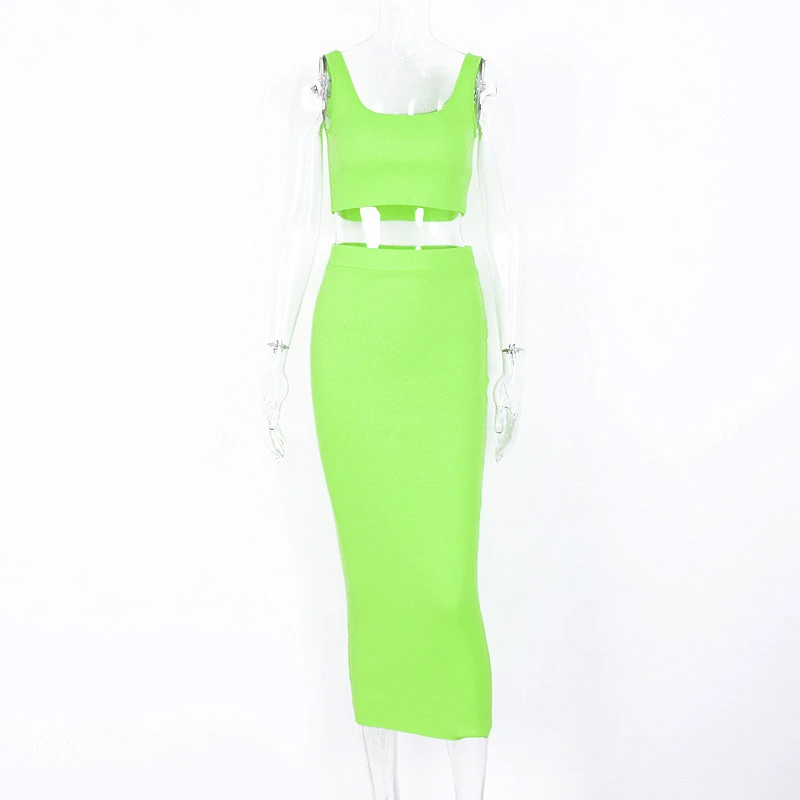 Women's Fashion Short Undershirt High Waist Midi Skirt Set Stylish and versatile outfit Perfect for casual wear or a spe — photo 1