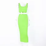 Women's Fashion Short Undershirt High Waist Midi Skirt Set Stylish and versatile outfit Perfect for casual wear or a spe — photo 1