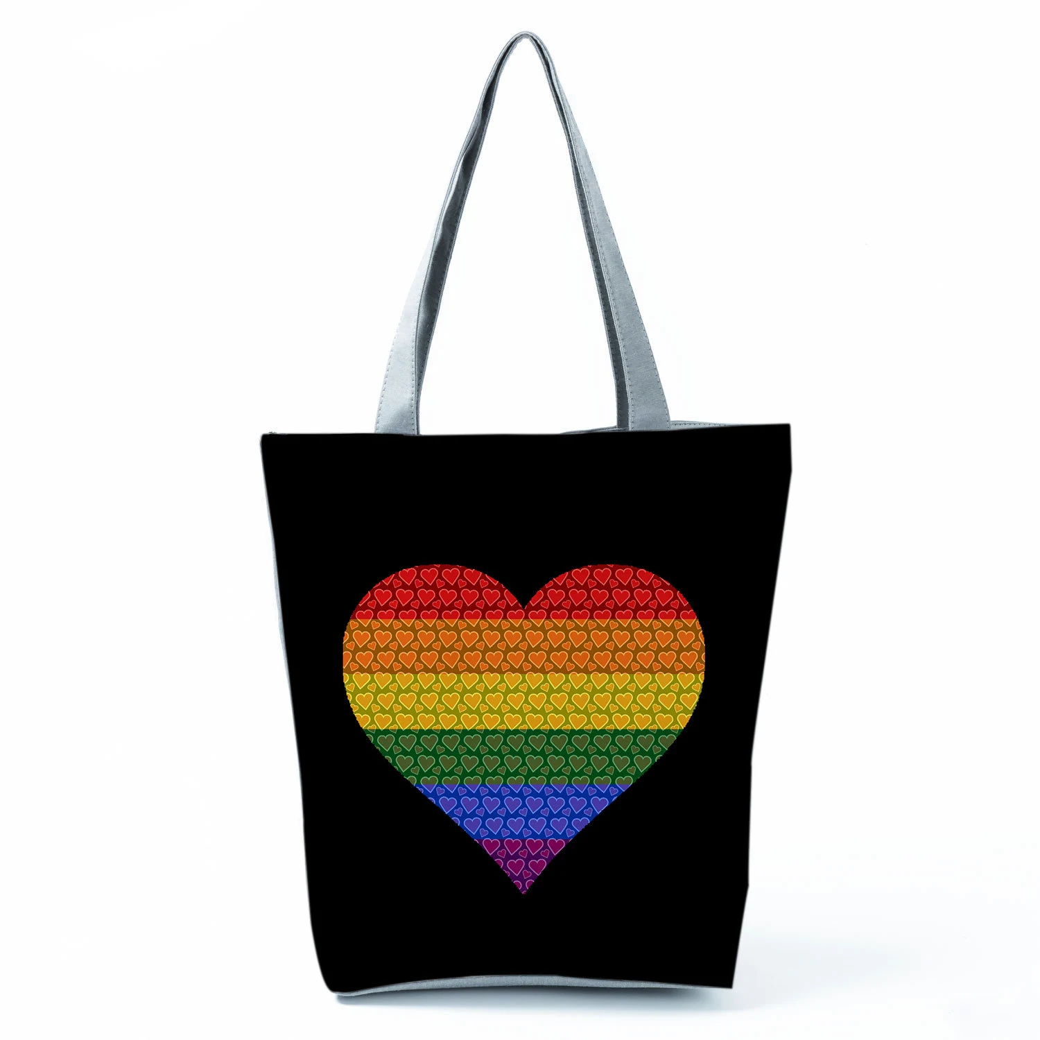 Bolsa de ombro casual com estampa Rainbow English, ideal para o dia a dia. Confortável, espaçosa e com design moderno, perfeita para você. — foto 2