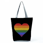 Bolsa de ombro casual com estampa Rainbow English, ideal para o dia a dia. Confortável, espaçosa e com design moderno, perfeita para você. — foto 2