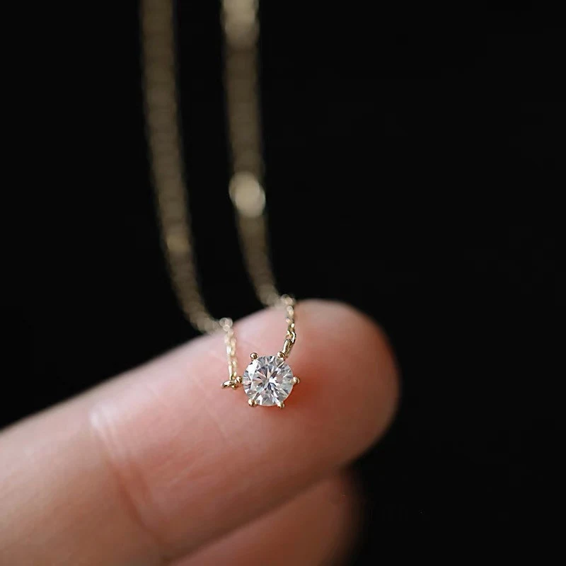 Colar Solitário com 6 Garras Banhado a Ouro 14K e Prata S925 Design Sofisticado Joia Leve e Luxuosa para Mulheres — foto 12