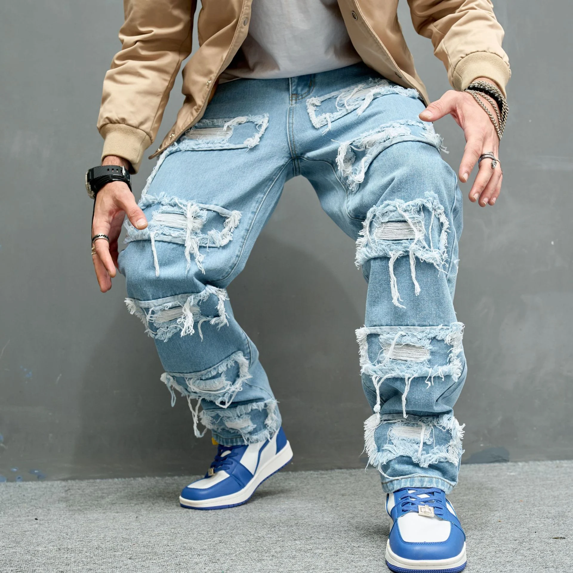 Title 5, Mens Jeans Worn Stretch Slim Fit. Comfortable ...
