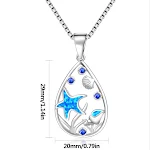 Colar estrela-do-mar azul opala primavera verão. Charme praiano, design exclusivo, ideal para looks de verão e presente especial. — foto 4
