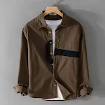Camisa masculina de manga longa estampada casual solta, perfeita para um visual despojado e confortável no dia a dia — foto 3