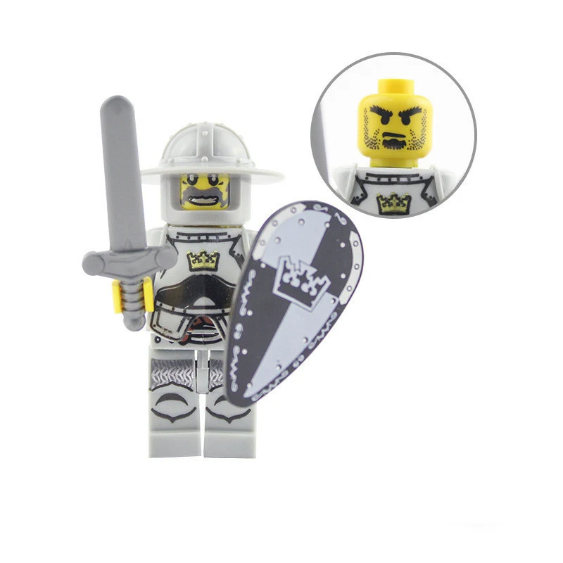 Title 5, Blocos de montar White Crown Knight mini, brinq...