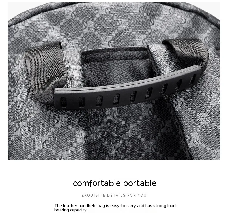 Mochila de couro estampada retrô, grande capacidade, unissex, estilo business casual europeu e americano, perfeita para trabalho, viagens e estudos. — foto 33