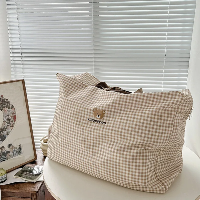 Bolsa Buggy Grande Xadrez para Jardim de Infância, Reduz Carga, Alta Capacidade, Perfeita para materiais escolares. — foto 4