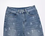 High Street Tide Washed Retro Patchwork broek, een vintage look met comfort. Perfect voor een casual en unieke stijl in elke situatie. — foto 2