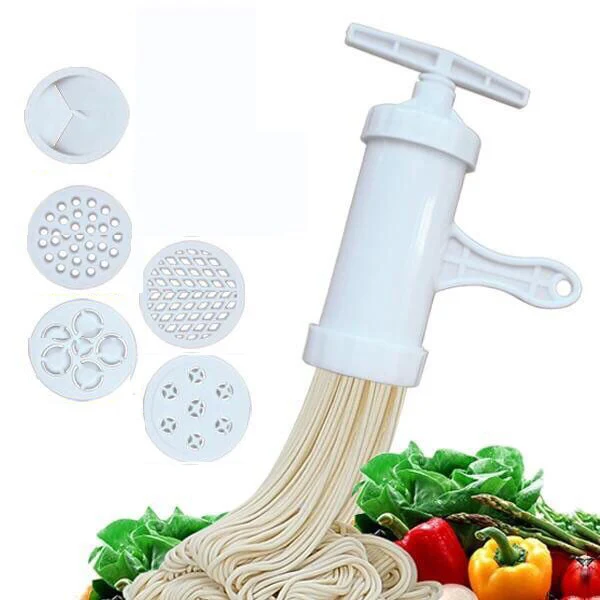 Title 3, Manual Noodle Maker Press Pasta Machine Crank C...