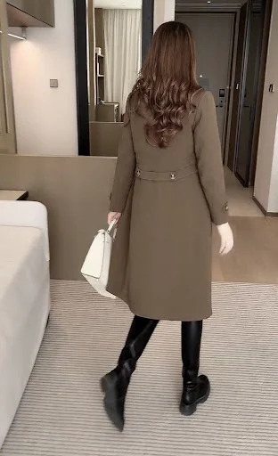 Title 3, High-grade Fleece Thick Trench Coat Western Sty...