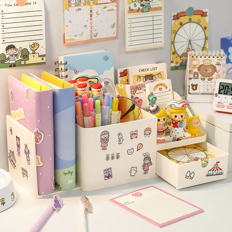 Title 4, Creative Fashion Student Cute Desktop Storage P...