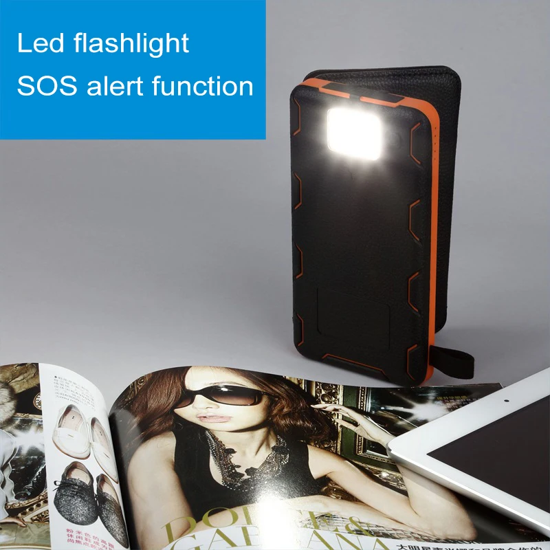 Title 2, 10000 mAh Wireless Induction Solar Charging Pow...