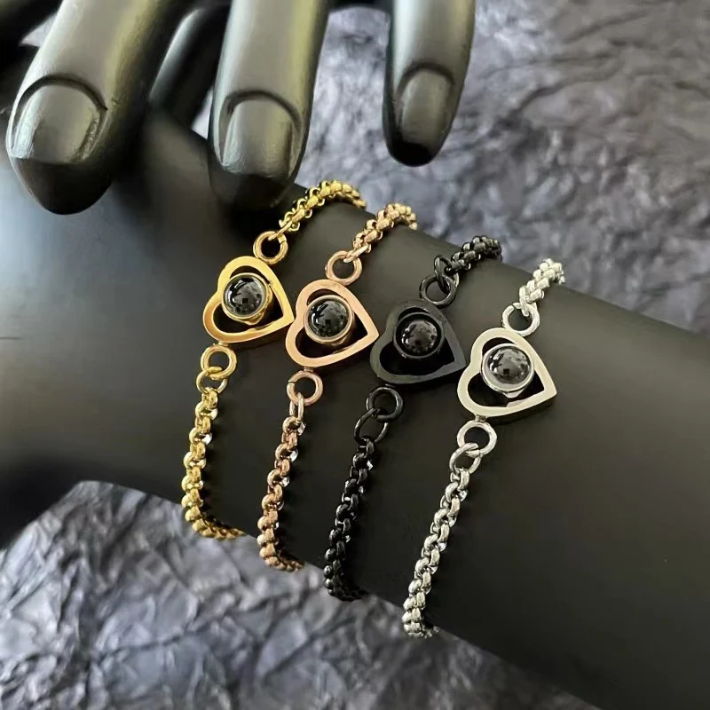 Pulseira de casal Fashion Love feminina Presente romântico perfeito Ajustável para ela e para ele Ideal para aniversários e ocasiões especiais Joia — foto 3