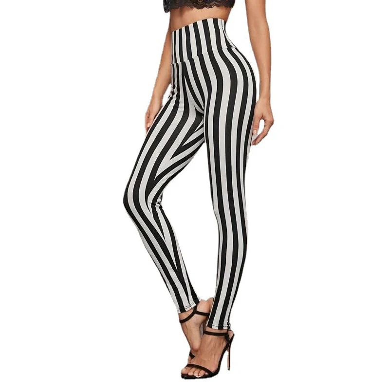 Title 5, Vertikal gestreifte High Waist Leggings, Croppe...