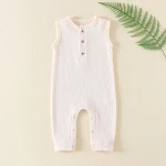 Macacão Bebê Sem Mangas Body Romper Verão Roupa Infantil Fresquinha e Confortável para Recém-Nascidos e Crianças Pequenas Ideal para climas quentes. — foto 2