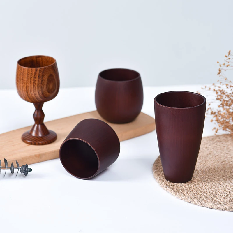 Title 4, Eco-friendly Anti-scald Wooden Tea Cup Goblet, ...