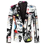 Blazer masculino casual, estilo étnico, com estampa floral bronzeada e corte slim fit. Ideal para um visual moderno e elegante. — foto 5
