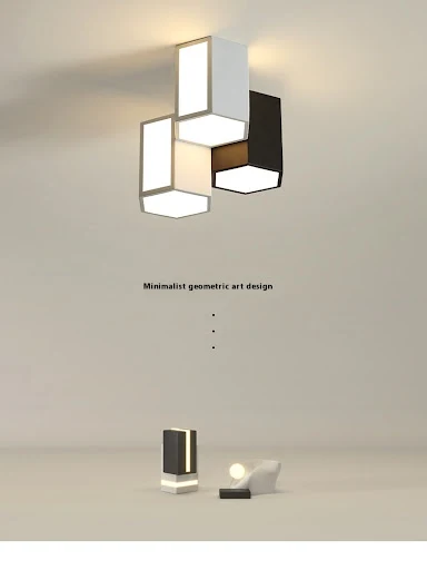 Title 3, Minimalist Black and White Bedroom Ceiling Lamp...