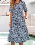 Vestido camisa midi casual com manga curta e bolso, ideal para o dia a dia. Confortável e versátil, perfeito para um visual moderno e descontraído. — foto 3