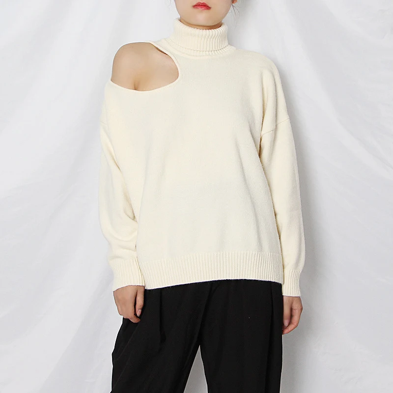 Title 1, Mode Sexy Off-Schulter High-Neck Lose Pullover ...