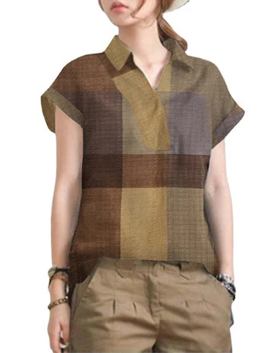 Title 9, Camicia artistica retrò a maniche corte con sta...