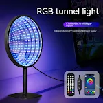 Creative Tunnel Multi-layer LED Mirror Ambience Light Enhance your space with this stylish mirror, creating unique atmos — photo 4