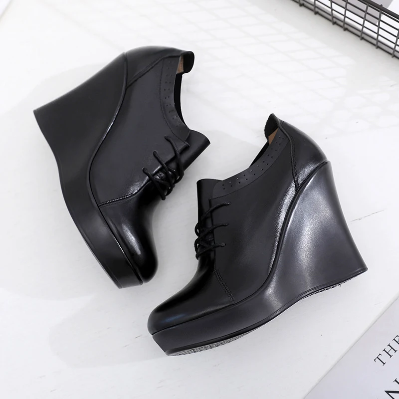 Ultra-High Wedge Platform Black Deep Mouth Pumps for elevated style and confidence. These pumps offer comfort and a bold — photo 7