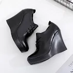 Ultra-High Wedge Platform Black Deep Mouth Pumps for elevated style and confidence. These pumps offer comfort and a bold — photo 7