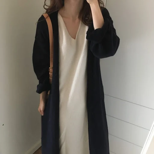 Title 15, Womens Extra-Long Tie Knit Cardigan Sweater