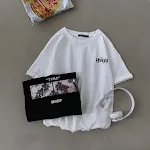 Men's loose short sleeve top with a large round neck pullover T-shirt. Offers a comfortable, casual fit perfect for ever — photo 7