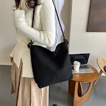 Large Capacity Frosted Suede Fashion Casual Shoulder Underarm Tote Handbag Offers Stylish Convenience for Everyday Use — photo 10