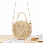 Bolsa transversal de palha trançada com laço. Leve e elegante para o verão. Ideal para carregar seus itens essenciais com estilo e conforto. — foto 3