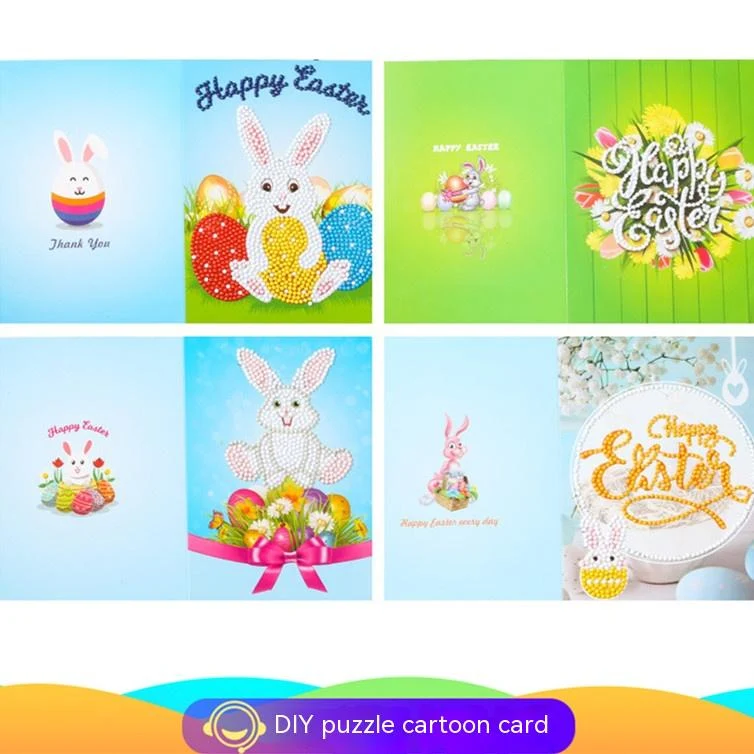 Novo Kit 4 Cartões de Saudação de Pintura Diamante DIY. Crie cartões personalizados com brilho e beleza, uma atividade relaxante e um presente especial. — foto 4