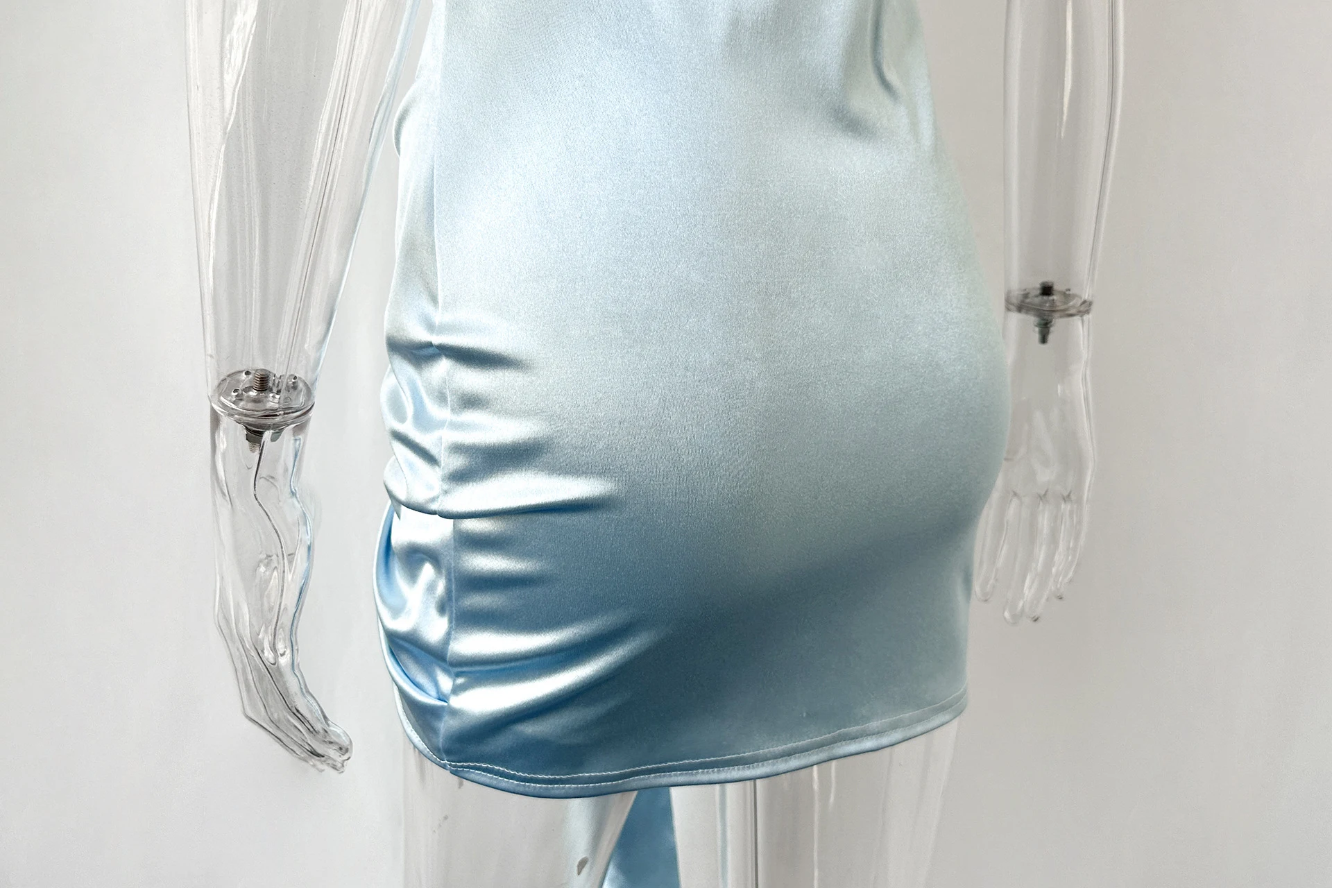 Title 3, Summer New Pleated Dress Ribbon Sexy Diagonal C...