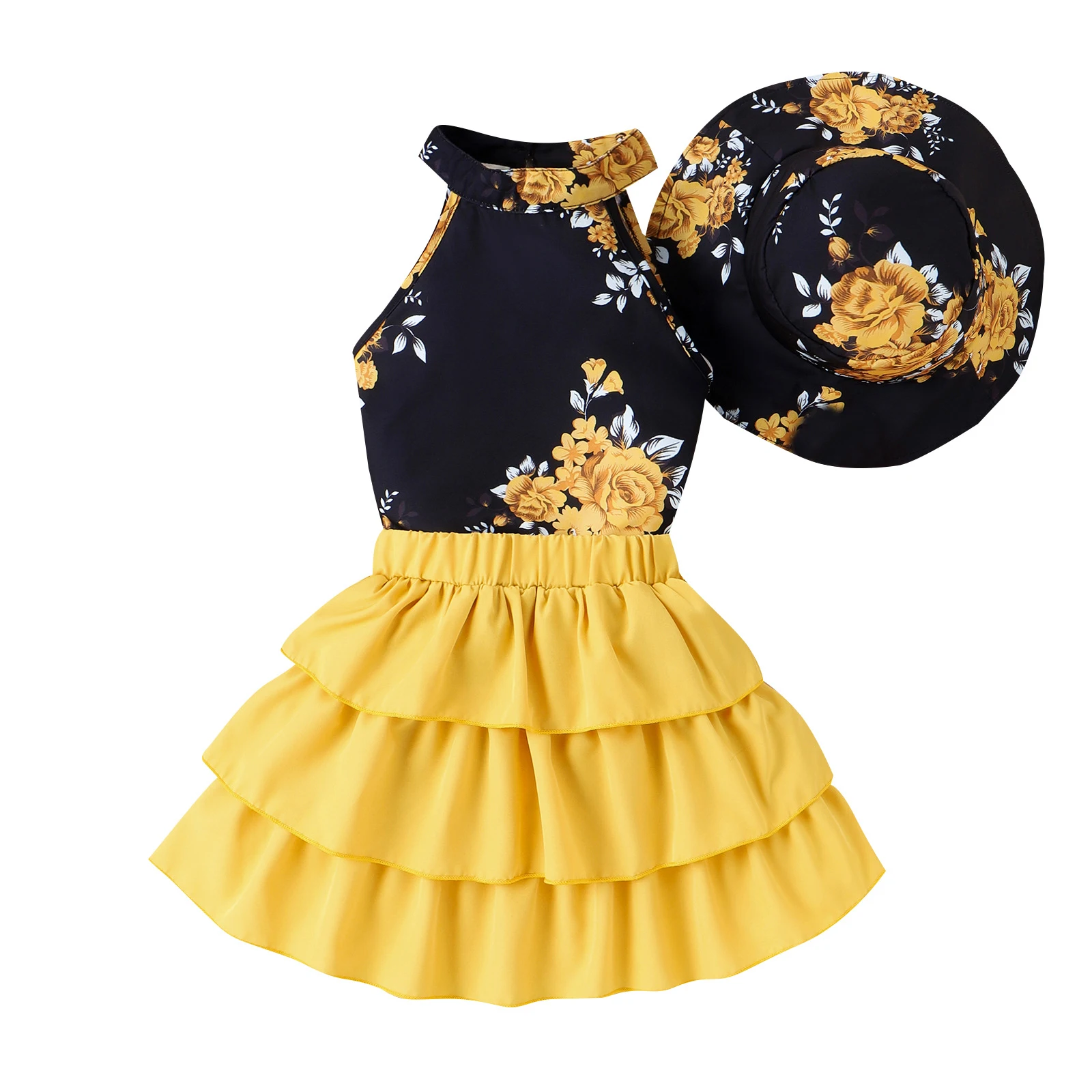 Title 9, Conjunto de bolo com top halter estampado, saia...