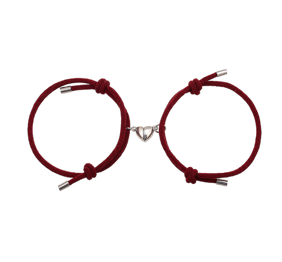 Pulseira magnética Simple Nylon Love para casais, com nylon resistente e ímãs que se unem, um laço de amor simples. — foto 25