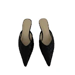 Woven pointed mid-heel half slippers, offering comfort and style for everyday wear and special occasions, perfect for an — photo 1