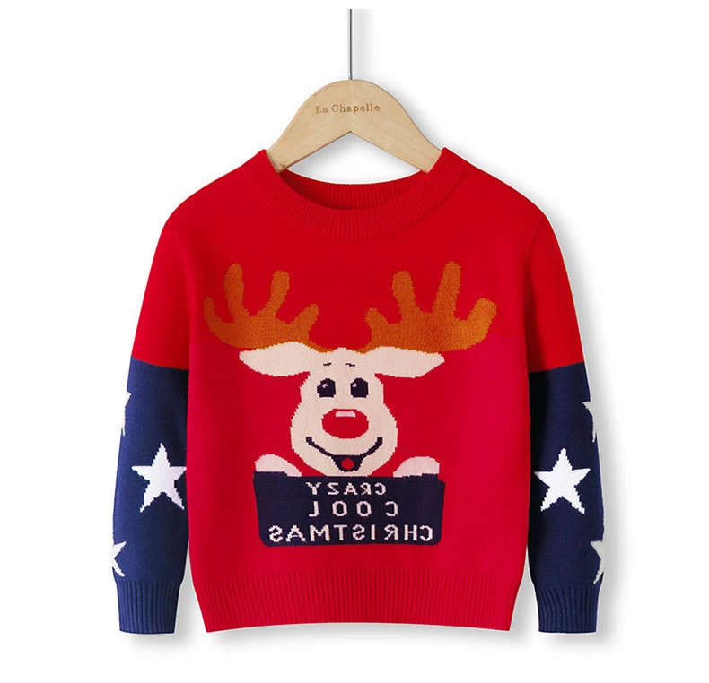 Suéter infantil de algodão de camada dupla para outono, inverno e Natal, manga longa. Conforto e aquecimento para crianças. — foto 2