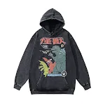 Moletom com capuz masculino punk skull print, heavy distressed. Perfeito para um visual rebelde e estiloso, com conforto e atitude. — foto 12