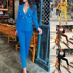 Dames stijlvol temperament tweedelig pak met lange mouwen en slim-fit Elegantie en een flatterende pasvorm voor een verfijnde uitstraling Perfect voor werk en evenementen — foto 8