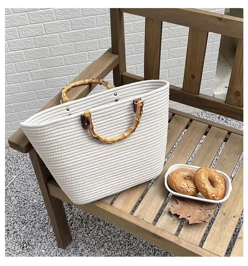 Title 4, Bolsa de mão feminina com nó de bambu imitação ...