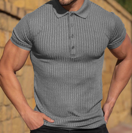 Slim Short-sleeved Mercerized Cotton Polo Shirt Stylish and Comfortable T-shirt Perfect for Everyday Wear Offers a Moder — photo 1