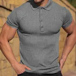 Slim Short-sleeved Mercerized Cotton Polo Shirt Stylish and Comfortable T-shirt Perfect for Everyday Wear Offers a Moder — photo 1