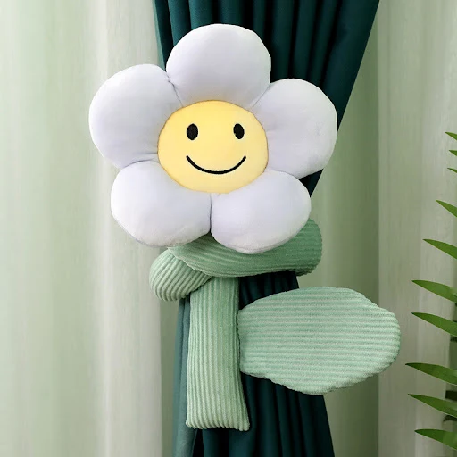 Title 1, Cute Cartoon Sunflower Curtain Buckle Plush, Ad...