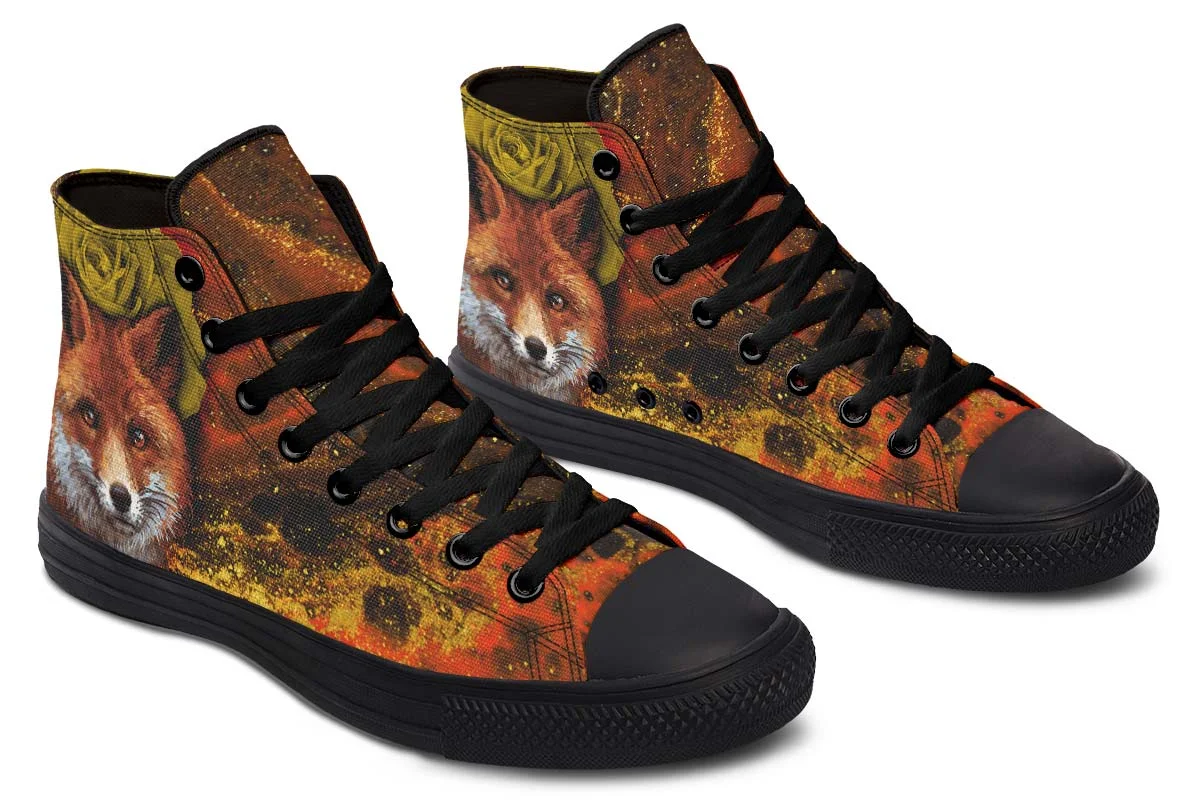 Title 5, Printed Couple High-top Canvas Shoes Unique Des...